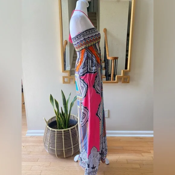 Flying Tomato Boho maxi dress rayon medium - Picture 4 of 12